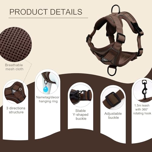 Katzengeschirr mit Leine Ausbruchsicher, Katzengeschirr mit Leine Set, Verstellbar Katze Brustgeschirr mit Reflektierend Streifen & Atmungsaktiv Netzgewebe, für Katzen Kätzchen Welpen (M)
