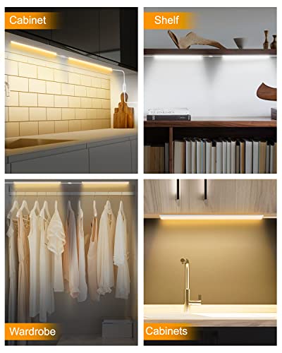 Daymeet Under Cabinet Lighting, 12 Inch Ultra Thin Dimmable Under Cabinet Lights Plug In, Multi-Color Super Bright Led Under Counter Lights Indoor Night Lights Bar For Kitchen, Shelf, Closet (2 Pack) #TOP6