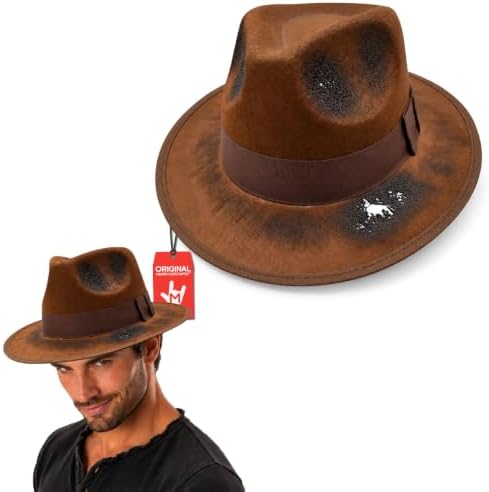 Nicky Bigs Novelties Burned Brown Fedora, Horror Costume Accessory