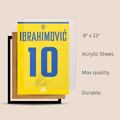 Image of Posternet Zlatan Ibrahimović Wall Poster Frames | 8x12 inch | World Cup special signed Jerseys Series | Hanging Wall Artwork Frames for Living Room, Bedroom, Office and Etc