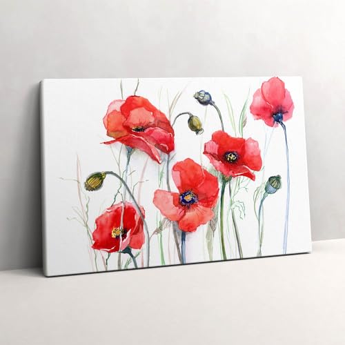 Art de la peinture coquelicots rouges sur toile d'art murale haute définition