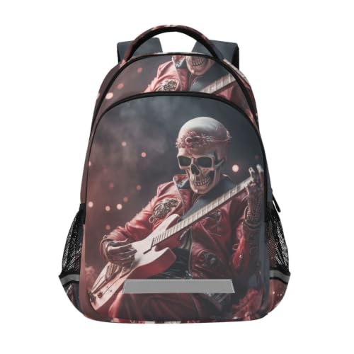 Sac à dos école étudiant Crâne Musique Noël enfant scolaire voyage ado