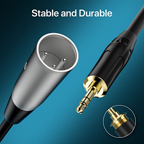Ebxya Xlr To 3.5Mm 10Ft, 1/8 Trs To Xlr Male Stereo Cable, 3.5Mm Trs To Xlr Male Gold Plated, 24Awg, Xlr To 1/8 Mono Plug Aux Audio Adapter Cord For Microphone, Mixer, Laptop, Phone #TOP2