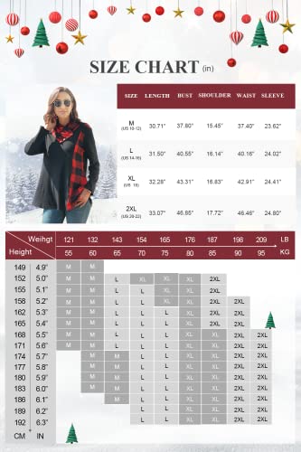 Cestyle Womens Tops Dressy Casual Cowl Neck Tunics Or Tops To Wear With Leggings Flattering Tops To Hide Tummy Fall Tops Womens 2022 Brown Plaid L #TOP3