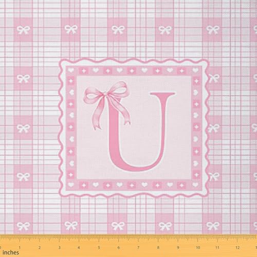 Tissus au mètre imperméable motif nœud rose blanc carreaux pour projet bricolage