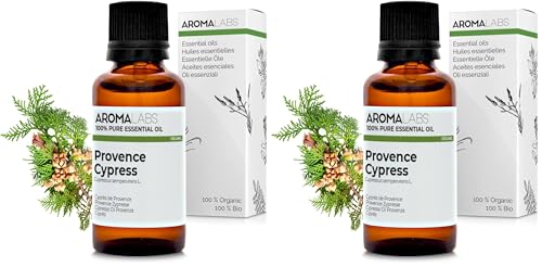 BIO - Huile essentielle CYPRÈS DE PROVENCE - 30mL - 100% Pure, Naturelle, Chémotypée et Certifiée AB - AROMA LABS (Marque Française) (Lot de 2)