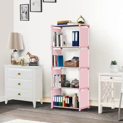 Honeysha collapsible bookshelf stand portable books case multi