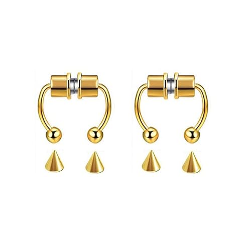 Xiaojia Fake Nose Ring Magnet U Shaped Hip Hoop Septum Rock Stainless Steel Punk Piercing Body Jewelry -Silver Plated #TOP2