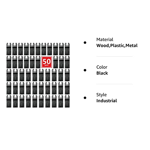 Trivdpro 50Pcs Oscillating Tool Blades Professional Universal Oscillating Saw Blades Wood Multitool Blades Compatible With Dewalt, Milwaukee, Makita, Ryobi, Rockwell, Bosch #TOP6