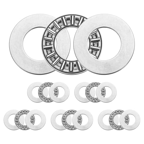 Image of sourcing map 6 Sets AXK1528+2AS Thrust Needle Roller Bearings with Washers, 15x28x4mm Chrome Steel Needles Roller Bearing, P5 (ABEC 5)
