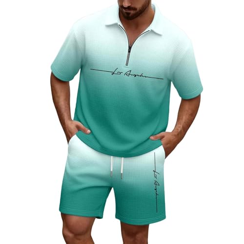 Ensemble d'été homme léger en maille gaufrée pour les loisirs