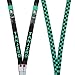 Bioworld Demon Slayer Tanjiro Earring Black & Green Checkered Lanyard