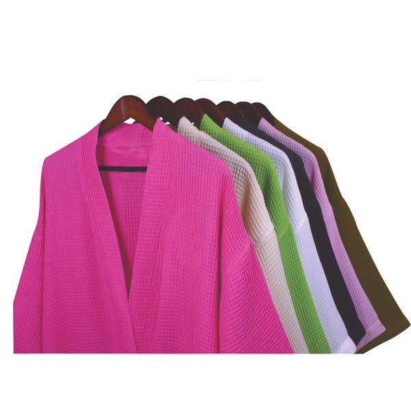 BY LORA Unisex Waffle Kimono Spa Robe – Lightweight, Breathable & Absorbent Cotton Bathrobe for Men & Women Pockets3
