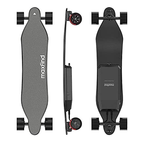 Maxfind Skateboard Max4 Pro - 40" Electric Skateboard, 25 MPH Top Speed, 750W Dual Motor, IP65 Waterproof, 15 Miles Range, 30% Climbing, Longboard with Wireless Remote Control (Max4 Pro)