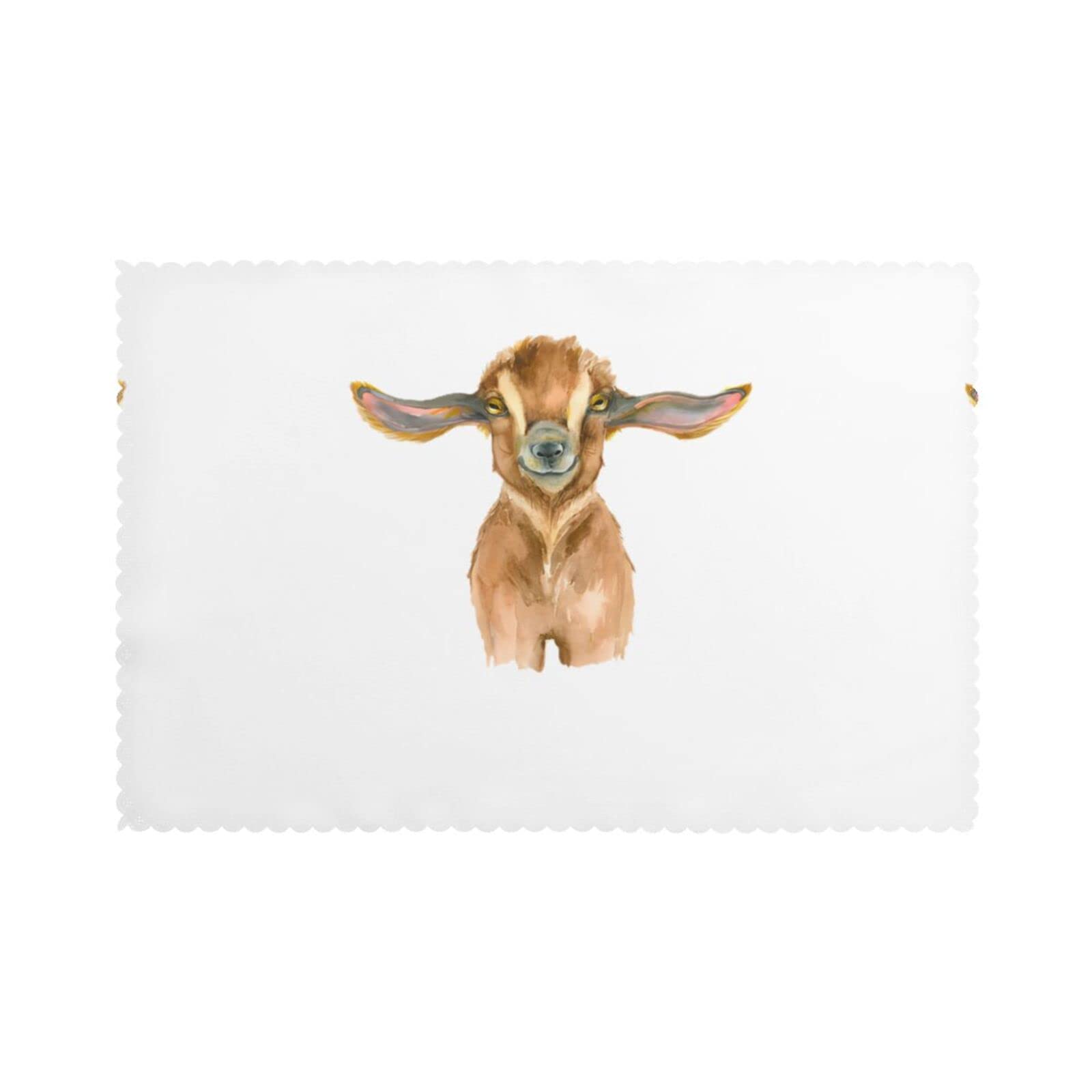 Farm Animal Goat Printed table mat set (6 pieces) - Aesthetic upgrade for family gatherings and hotel banquets