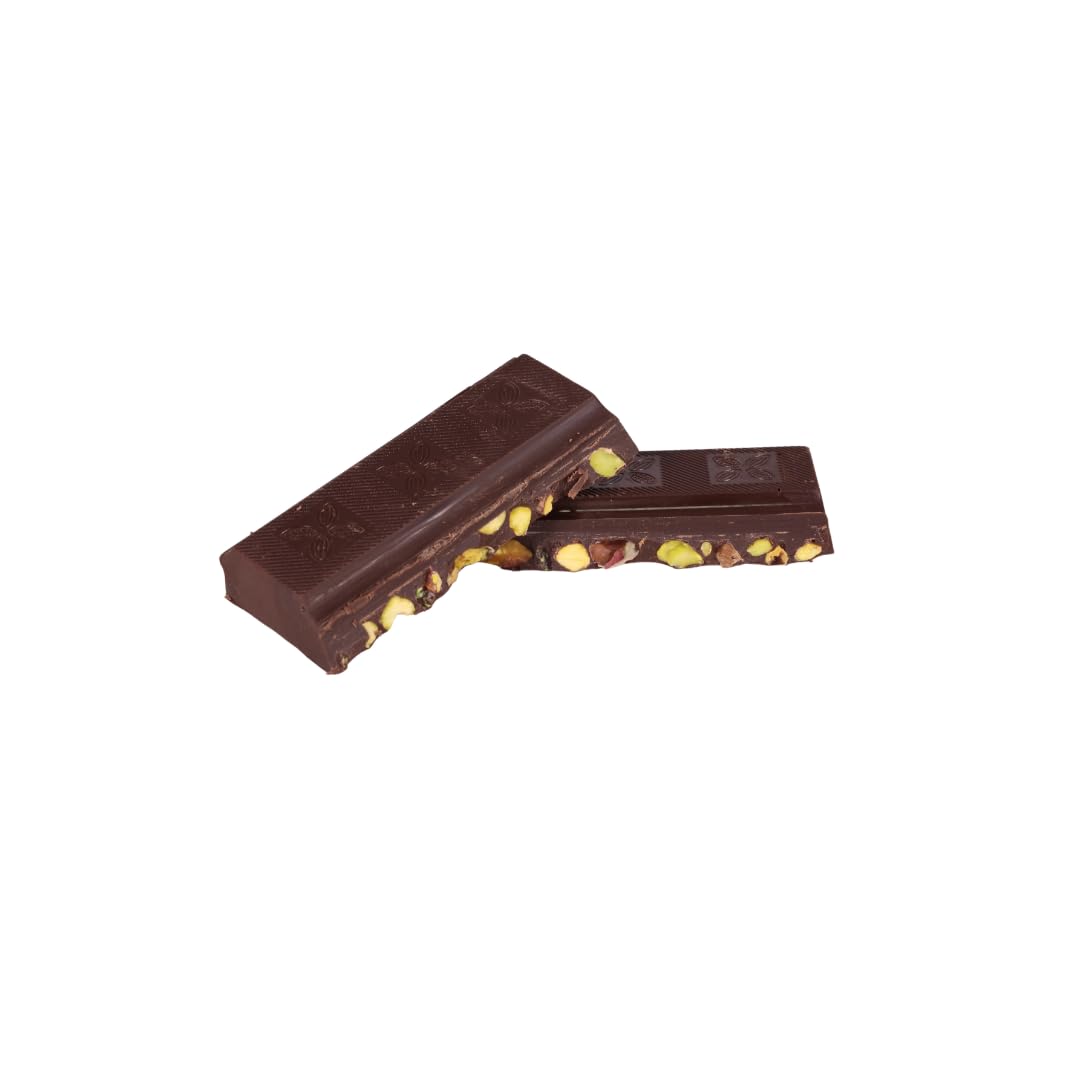 Meronne® 62% Dark Chocolate Bar with Whole Pistachios, 180g (6.35 oz) – Plant-Based, Made with 62% Cocoa, No Artificial Colors or Flavors, Premium Turkish Pistachios
