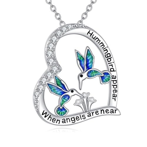 Image of Heart Necklace 925 Sterling Silver Animal Pendant Cute Heart Jewelry Gifts for Women Animal Lover