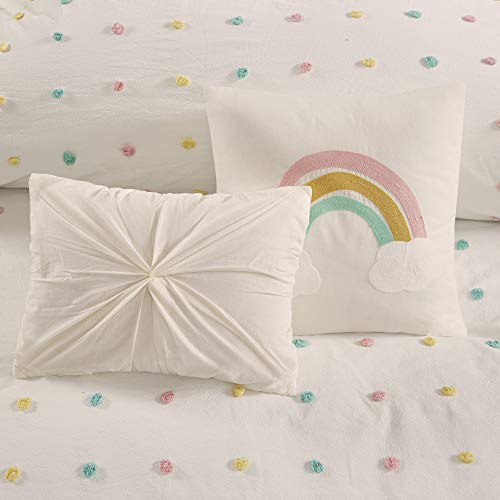Urban Habitat Kids Callie Cotton Jacquard Weave Colorful Pom Pom Kids Comforter Sets, Down Alternative Shabby Chic All Season Girls Bedding, Bedroom Decor, Twin/Twin Xl, Multi 4 Piece #TOP7