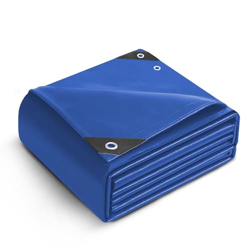 KEPLIN - Keplin 3x3m Waterproof Tarpaulin Cover Sheet 70gsm - Heavy Duty, Mould-Resistant, Easy to Wash - PE Material, Reinforced Edges with Metal Eyelets - Ideal for Indoor and Outdoor Protection- Blue