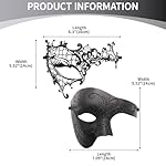 OIDEA Masquerade Mask for Couple - Roman Greek Venetian Mask Halloween Prom Party Costume Ball Mardi Gras Mask for Women Men - Image 4