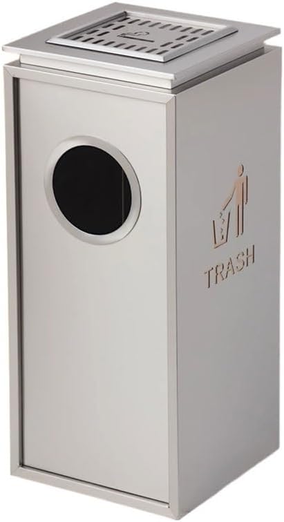 Patios Hotel Lobby Trash Can with Ashtray Shopping Mall Elevator Entrance Stainless Steel Ash Pillar