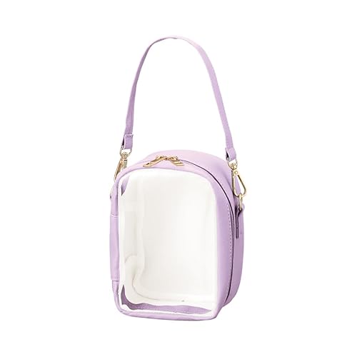 ぬいぐるみポーチ | 推し活グッズ 推し活 クリア 無地 ぬい ぬいちゃん ぬいぐるみ ケース バッグ キャリーポーチ 持ち運び かわいい 大きめ 透明 (パープル)のサムネイル