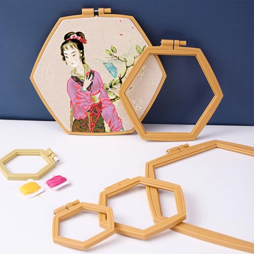 Cercle à broder hexagonal à tension réglable pour patchwork et couture - 6