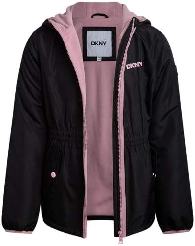 DKNY Girls' Jacket - Lightweight Polar Fleece Lined Anorak Jacket - Weather Resistant Coat for Girls (4-16)2