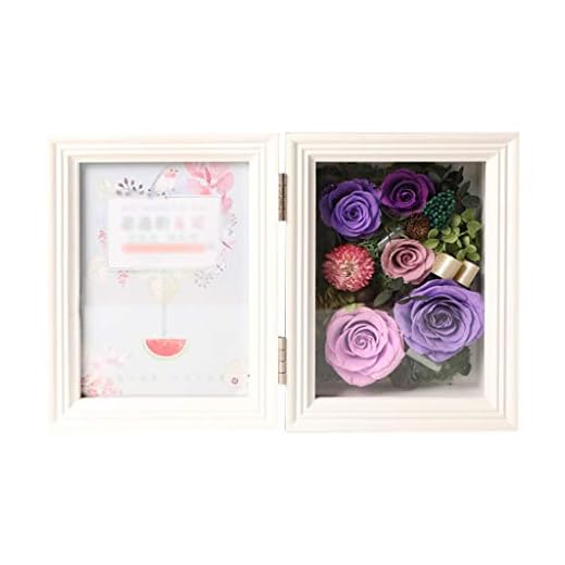 Konstgjorda blommor Immortal blommor har aldrig visat rosor fin evig blomma med fotoram Unik romantisk present till hennes bröllop Alla hjärtans dag juljubileum Födelsedagmors dag Blommor för dekorati