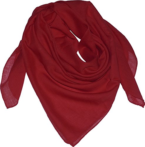 Harrys-Collection Damen Herren Baumwolltuch in vielen Farben 100 x 100 cm, Größen:Einheitsgröße, Farben:dunkelrot