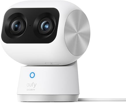 eufy S350 Indoor Security Cam Dual Cameras 4K UHD Resolution Surveillance Camera with 8× Zoom and 360° PTZ Human/Animal AI Ideal for Baby Monitor/Pet Camera/Home Surveillance Dual Band Wi-Fi 6 Indoor surveillance camera with 8× zoom and 360° PTZ dual band Wi-Fi 6 indoor security camera video surveillance