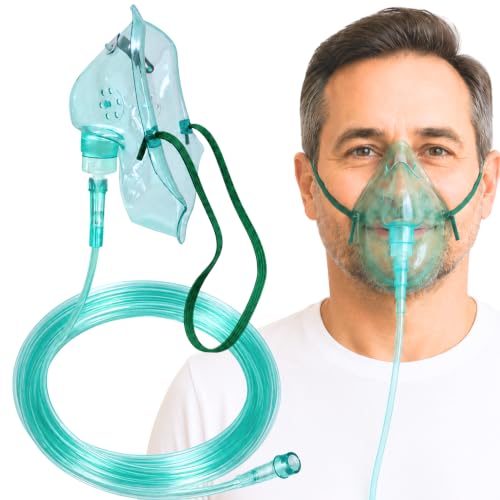 STAYPROTECH Máscara de oxígeno para adultos, máscara de grado médico con tubo de 2,1 m de largo.