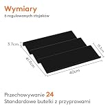Lifewit Organizer do szuflad na przyprawy, do szuflady wewnętrznej, regulowana taca do przechowywania słoików na przyprawy, 24 akrylowe półki z szufladami do kuchni, na blat, szafkę, 3 poziomy, zestaw