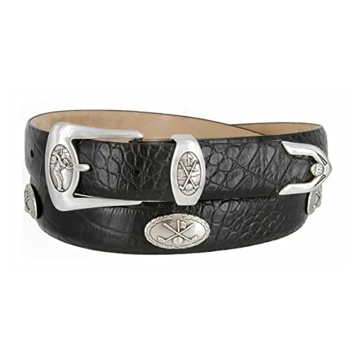 Golf Belts - Fashionable Belts To Match Golf Attire | Golf Accessories BC3109 Italian Calfskin Genuine Leather Designer Golf Dress Belt 1-1/8"(30mm) Wide (Alligator Black, 36)