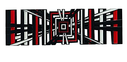Neuzik 3D Alloy Plaid Rear Decor Badge Stickers Three-Dimensional Decor Plaid Emblems Mark Compatible For Tesla Model Y/X/S/3 (Black Red) #TOP14