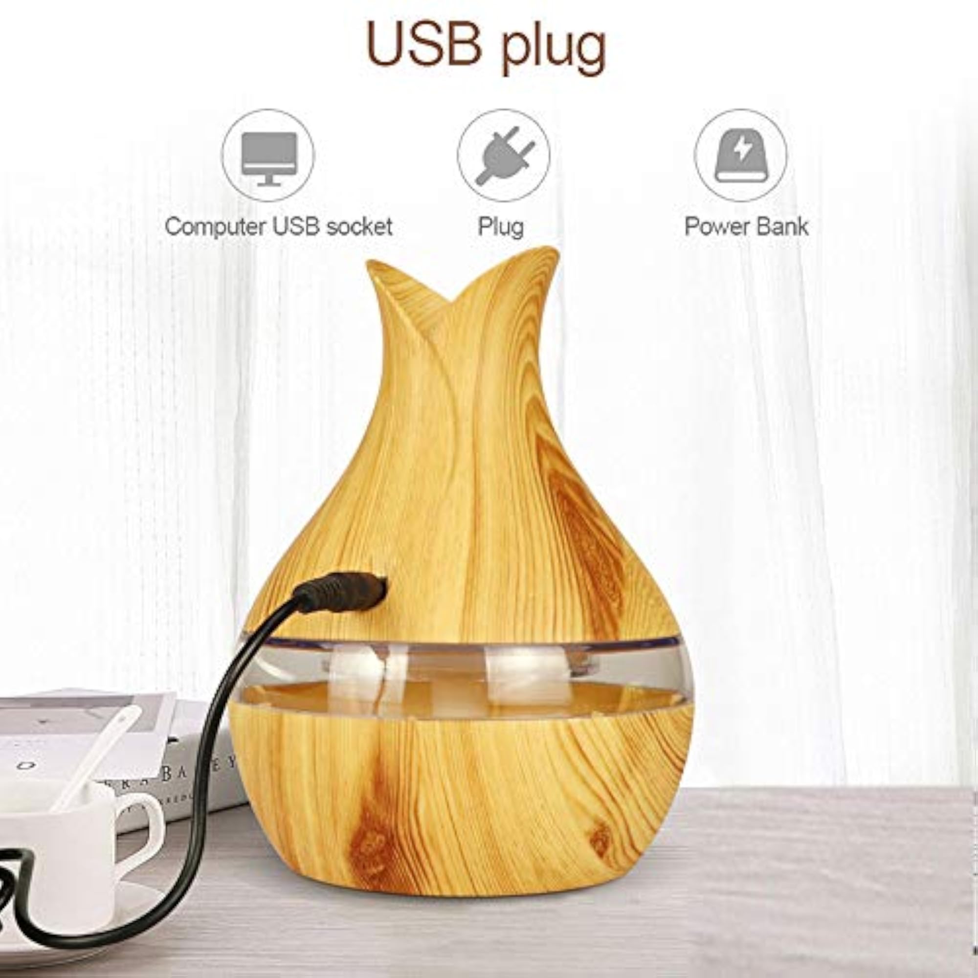 300ml Air Humidifier Aromatherapy Diffuser, Seven-Color Light