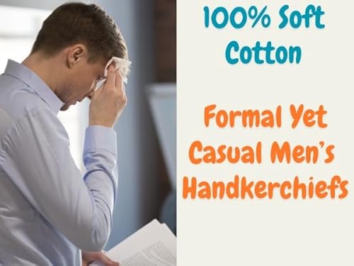 WG inc Lenços masculinos, pacote com 12, lenços 100% algodão macio para homens, bandana com listras