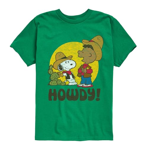 HYBRID APPAREL - Peanuts - Franklin and Snoopy Howdy - Toddler & Youth Short Sleeve Graphic T-Shirt