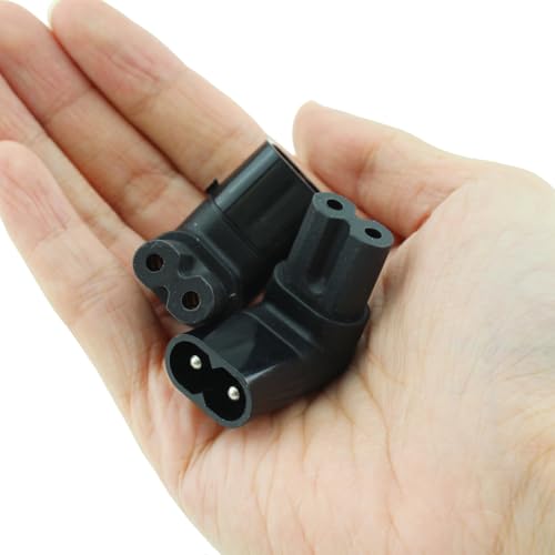 Adaptador AC C7 a C8 ángulo 90° pack x2 negro miniatura 3