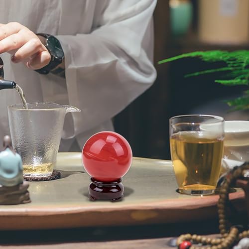 SaiDian 1 Pcs Red Crystal Sphere Ball Natural Gemstones Healing Reiki Stones Mineral Crystals Home Decoration Crafts - Thumbnail 3