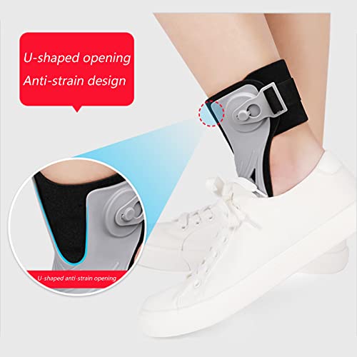 Soporte de caída de pie, unisex, se adapta a la ortesis del pie derecho/izquierdo, cómoda compresión acolchada ajustable para mejorar la marcha al caminar, evita calambres esguinces de tobillo