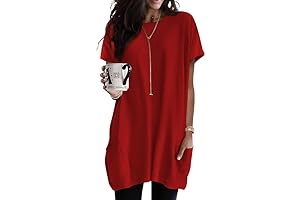 Summer Women's Tunic Tops for Leggings with Pockets