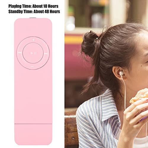 MP3MP4 Players, MP3 Music Player Portable Music Media MP3 Player Com Cordão para Ouvir Música (Rosa)