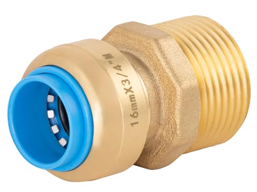 Conector Automático Universal Ø20 mm | Macho 3/4 | Sistema PUSH-FIT | Conexión Rápida y Segura | QUICK PLOMBERIE