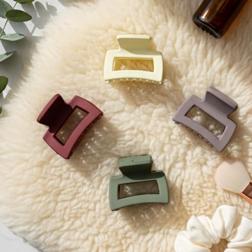 Image of Alvero Korean Style Matte Hair Claw for Women & Girls, Strong Hold Non-Slip Assorted Jaw Clips, Stylish Thick & Thin Cluchure for Wedding & Party (Assorted Color & Design, Pack of 1-Piece)