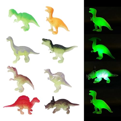 AOEVUIR 12 Pcs Figurines de Dinosaures Lumineux pour fête Brillent dans l'obscurité Mini...