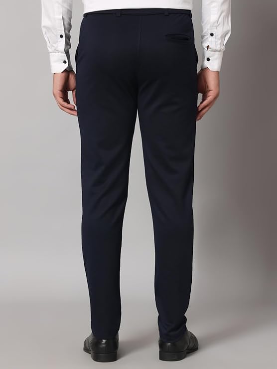 Image of Mehrang Men's Slim Fit Dress Pants, Formal Trousers with Side Pockets, (Pack of 2)
