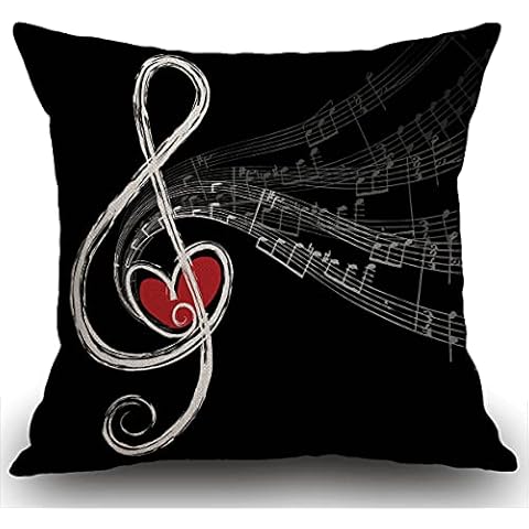 Smooffly Treble Love Music Notes Cushion Cover Cover
