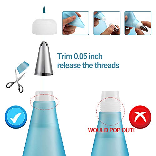 Kasmoire 70 Pcs Cake&Cupcake Decorating Supplies Tips Kit-48 Numbered Piping Tips & 6 Reusable Pastry Bag With Pattern Chart - Flower Nail, Icing Spatula,Cleaning Brush, 6 Couplers & Icing Bag Ties #TOP3