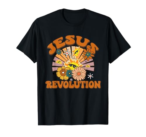 Jesus Revolution Funny Christian Retro Groovy Boho T-Shirt